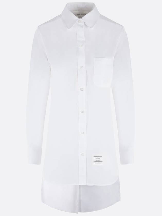 Heavy Poplin Openback Twisted Shirt White - THOM BROWNE - BALAAN 2