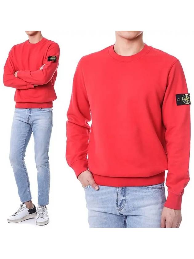 Wappen Patch Crew Neck Sweatshirt Red - STONE ISLAND - BALAAN 2