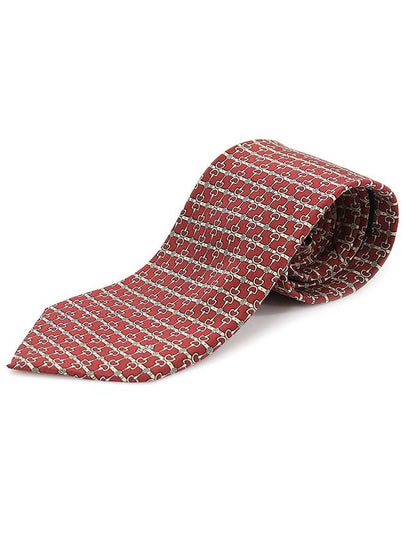 100 silk red beige pattern tie - CELINE - BALAAN 2