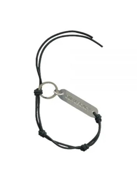Men's Ladon Key Ring Black knotted leather cord key ring with logo tag Ladon key ring Nero - OUR LEGACY - BALAAN 2