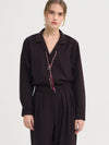 Modern Tencel Shirt Blouse Burgandy - SORRY TOO MUCH LOVE - BALAAN 5