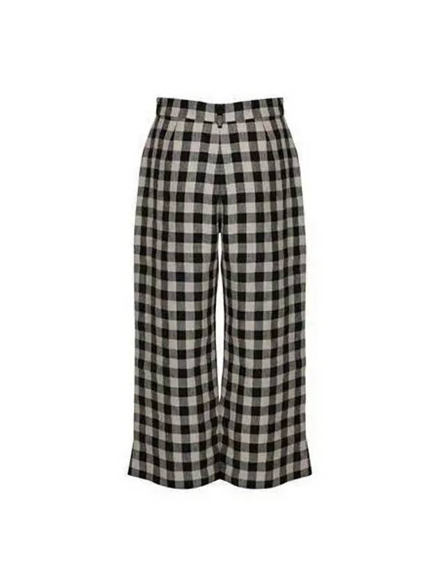 S Women Check Print Linen Pants Multi 2391311432600 - MAX MARA - BALAAN 1