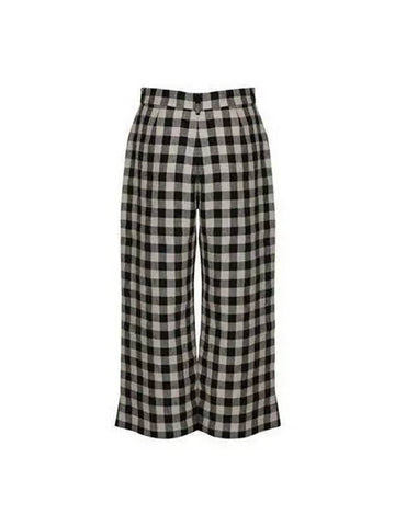 S Women Check Print Linen Pants Multi 2391311432600 - MAX MARA - BALAAN 1