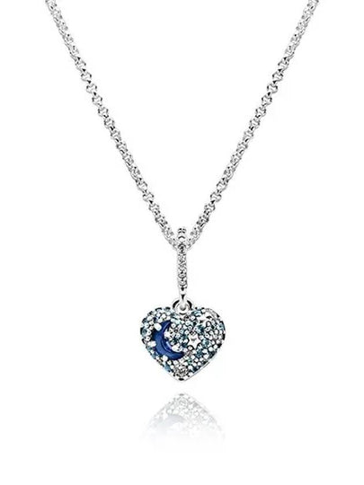 Sparkling Moon Stars Heart Necklace Silver - PANDORA - BALAAN 2