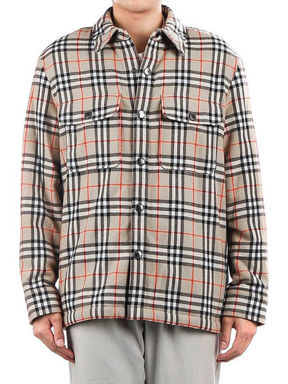 Vintage Check Wool Cotton Over Long Sleeve Shirt Archive Beige - BURBERRY - BALAAN 2