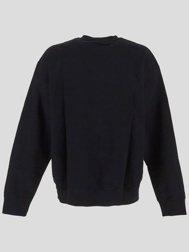 Logo Patch Crew Neck Cotton Sweatshirt Black - JIL SANDER - BALAAN 3