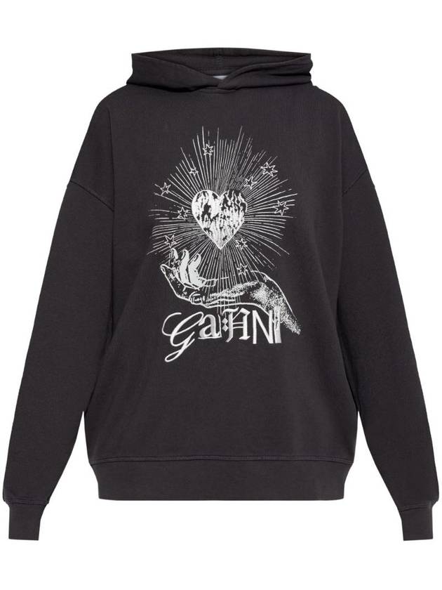 graphic print hooded top phantom - GANNI - BALAAN 1