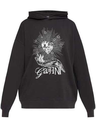 graphic print hooded top phantom - GANNI - BALAAN 1