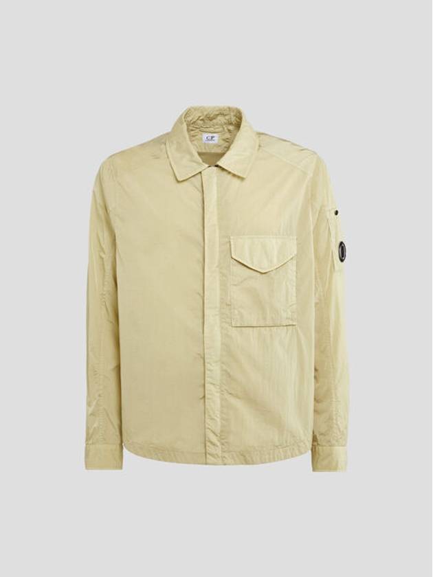 Chrome-R Zip-Up Over Long Sleeve Shirt Beige - CP COMPANY - BALAAN 3