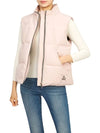 Women's Logo Patch Zipper Padded Vest Pink - MOOSE KNUCKLES - BALAAN 7