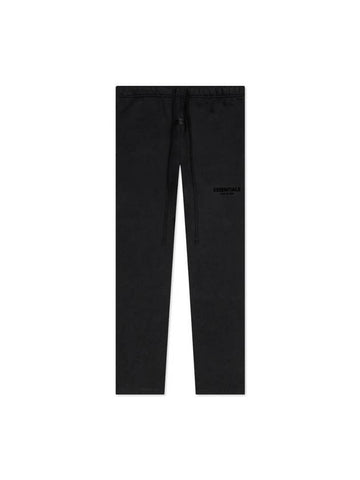 Core Relaxed Logo Cotton Track Pants Black - FEAR OF GOD ESSENTIALS - BALAAN 1