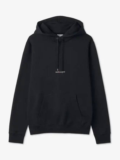 Signature Logo Hooded Top Black - SAINT LAURENT - BALAAN 2