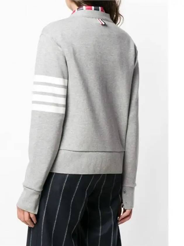 4-Bar Loopback Jersey Cardigan Light Grey - THOM BROWNE - BALAAN 3