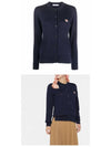 Fox Head Patch Adjusted Round Neck Cardigan Navy - MAISON KITSUNE - BALAAN 6