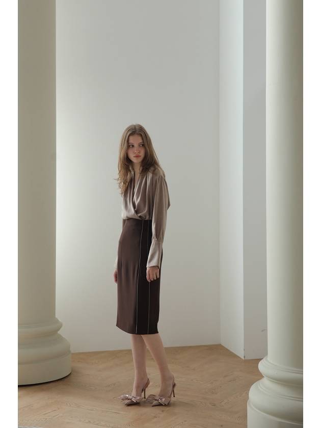 Caisienne chain trimming H line skirt brown - CAHIERS - BALAAN 6