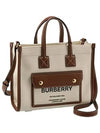 Mini Two-Tone Canvas and Leather Freya Tote Bag Natural Tan - BURBERRY - BALAAN 2