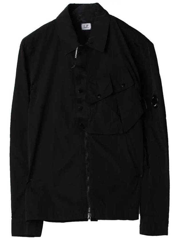 Lens Chrome Overshirt Zip-Up Jacket Black - CP COMPANY - BALAAN 3