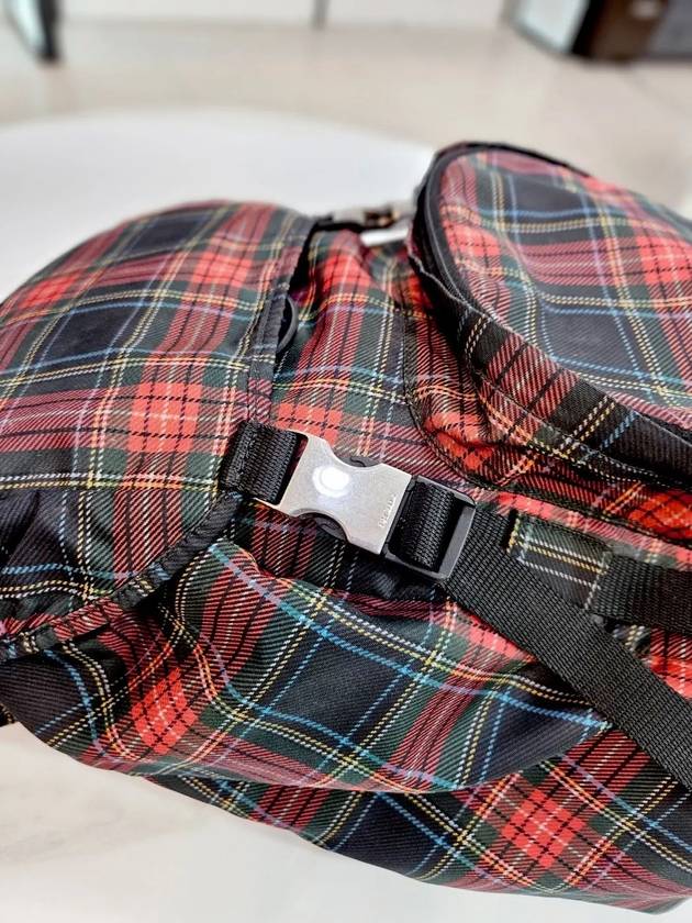 Tesuto Nylon Red Check Backpack v135 - PRADA - BALAAN 5