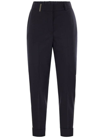 Virgin wool blend trousers with jewellery - PESERICO - BALAAN 1