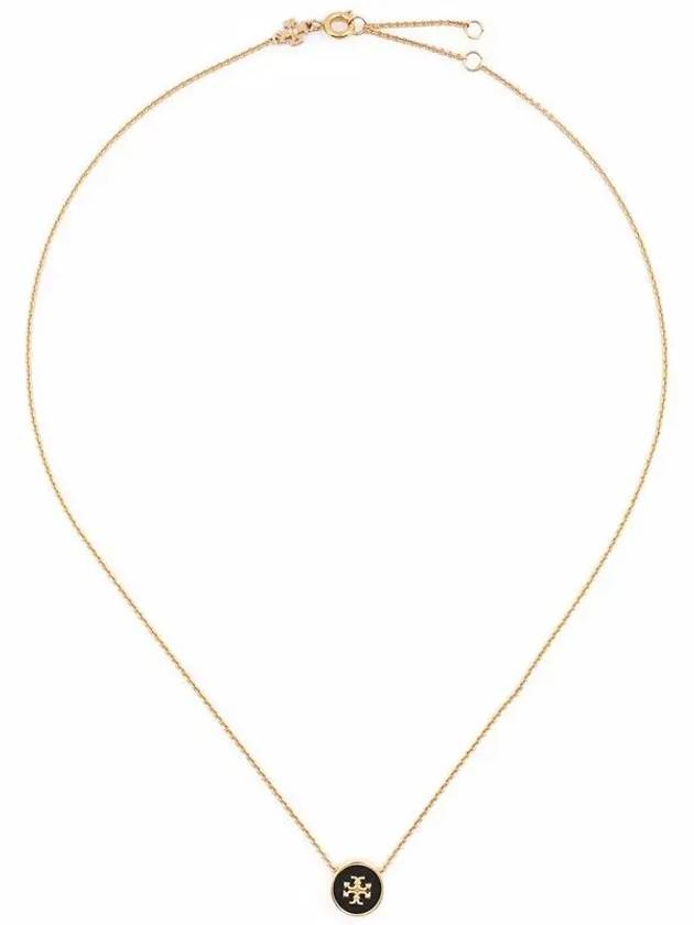 Kira Enamel Pendant Necklace Tory Gold Black - TORY BURCH - BALAAN 4