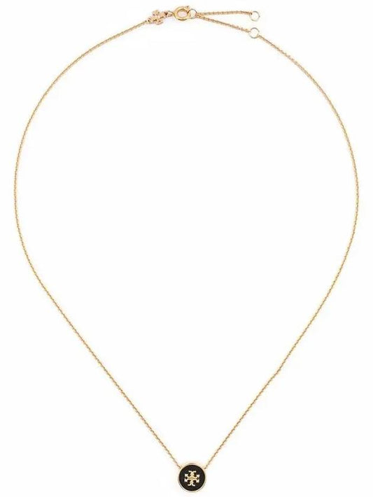 Kira Enamel Pendant Necklace Tory Gold Black - TORY BURCH - BALAAN 2