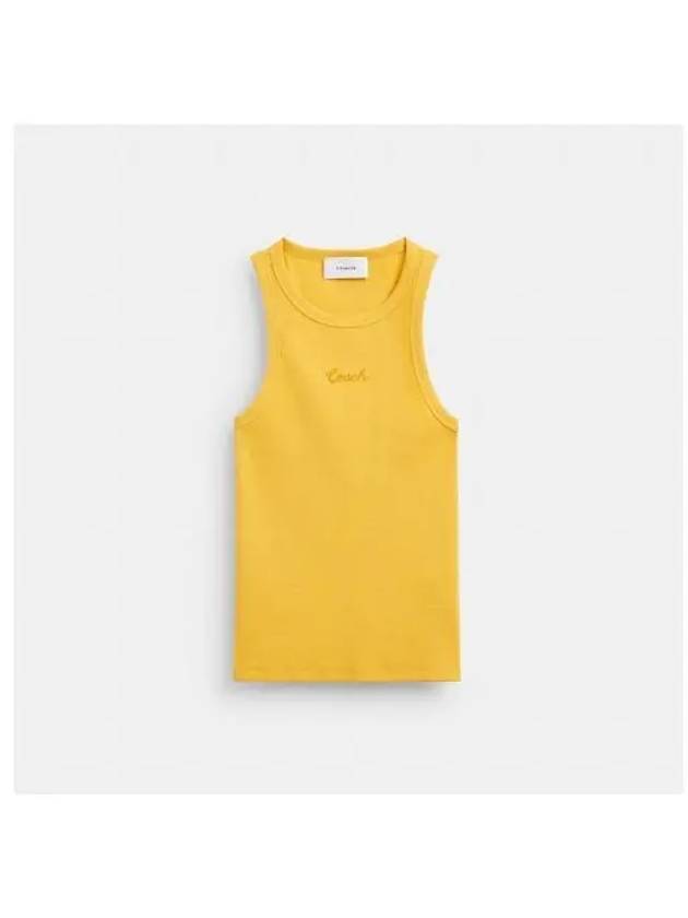 Ribbed Signature Tank Top CS609 YLW - COACH - BALAAN 1