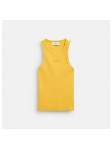 Ribbed Signature Tank Top CS609 YLW - COACH - BALAAN 1