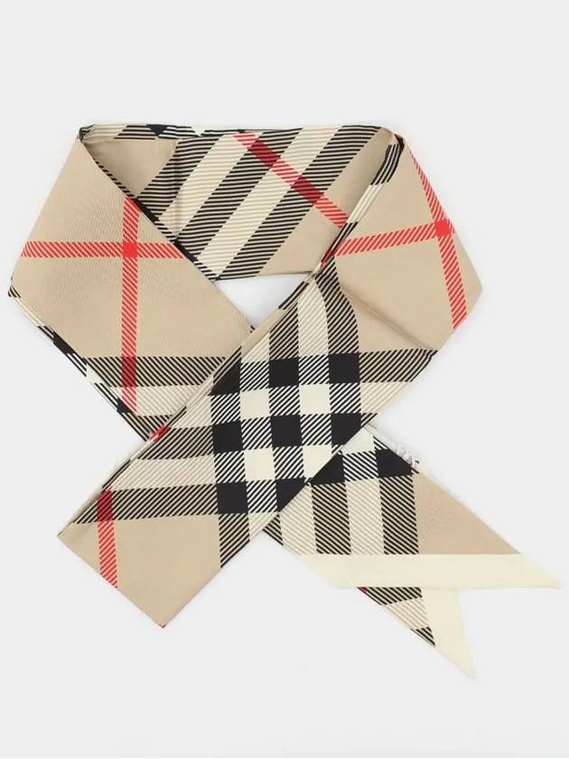 Skinny Check Silk Scarf Archive Beige - BURBERRY - BALAAN 3