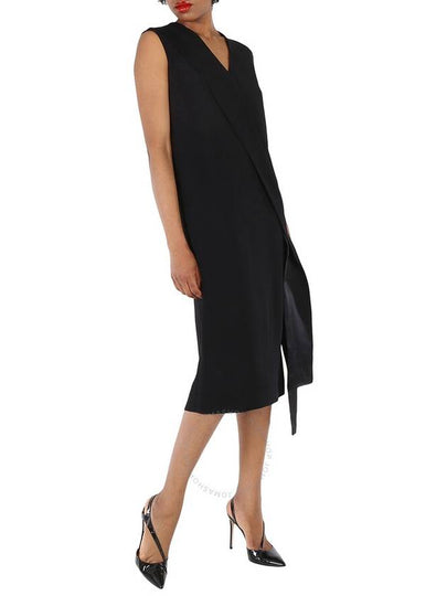 Burberry Ladies Black Sash-Detail Midi Dress, Brand Size 6 (US Size 4) - BURBERRY - BALAAN 2