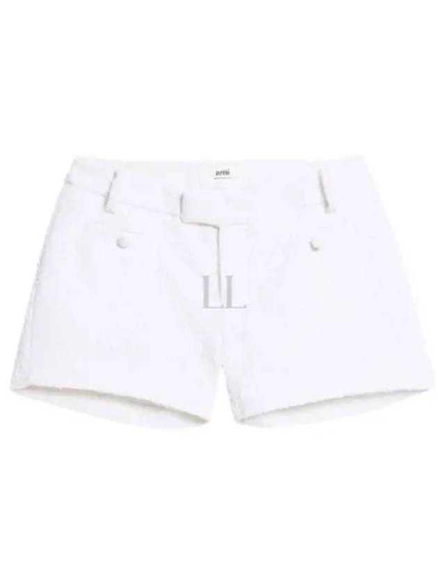 Boucle Shorts White - AMI - BALAAN 2