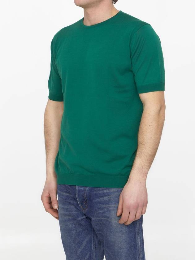 Emerald Green Cotton Jumper - JOHN SMEDLEY - BALAAN 2