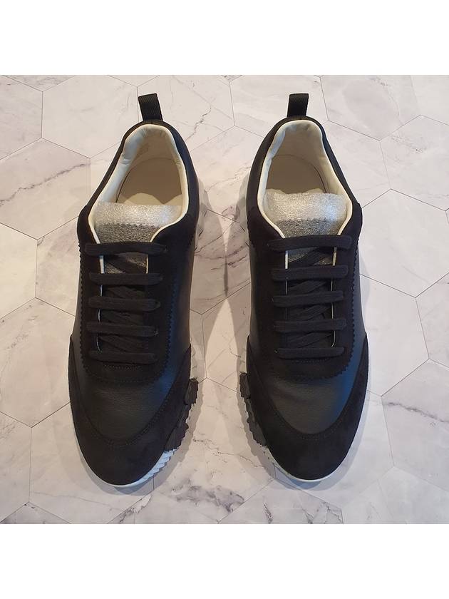 Bouncing Leather Low Top Sneakers Noir - HERMES - BALAAN 8