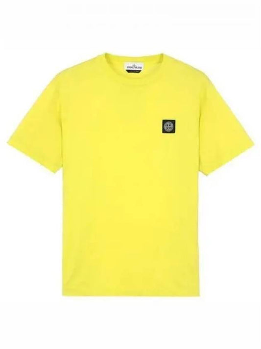 Logo Patch Short Sleeve T-Shirt Lime - STONE ISLAND - BALAAN 2