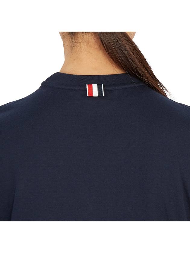 Engineered 4 Bar Medium Weight Jersey Oversized Long Sleeved T-Shirt Navy - THOM BROWNE - BALAAN 8