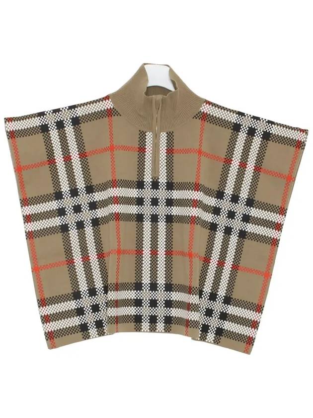 Kids Vintage Check Half Neck Wool Cape Coat Beige - BURBERRY - BALAAN 3