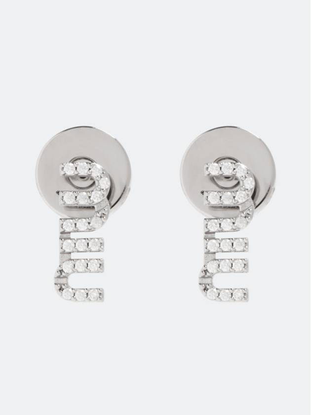 logo crystal earrings - MIU MIU - BALAAN 1