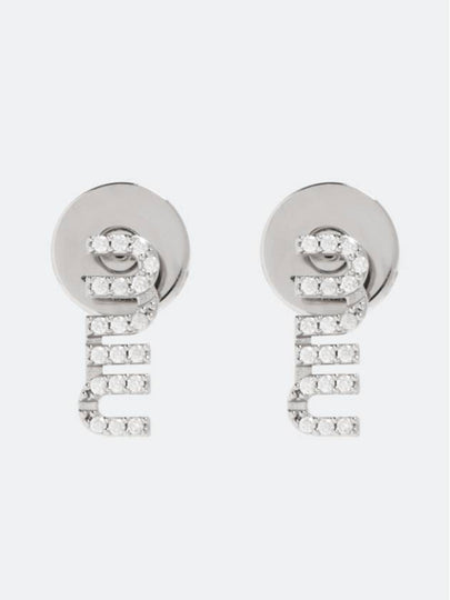 Metal Crystal Earrings Silver - MIU MIU - BALAAN 2