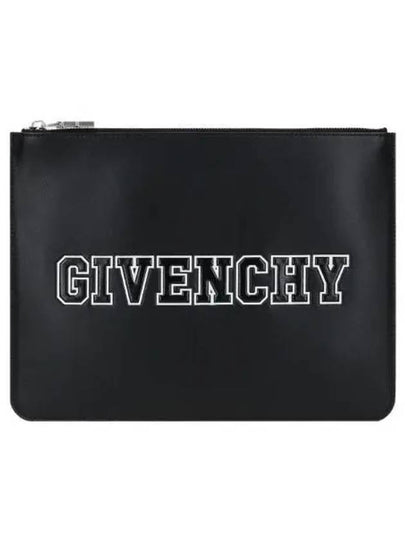 Logo Zipper Clutch Bag Black - GIVENCHY - BALAAN 2