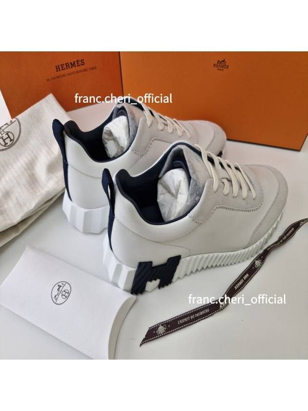 Bouncing Suede Low Top Sneakers White - HERMES - BALAAN 4