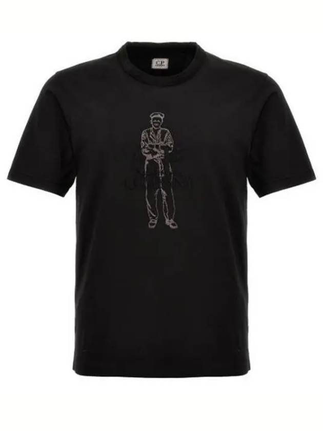 1020 Jersey British Sailor Short Sleeve T-Shirt Black - CP COMPANY - BALAAN 2