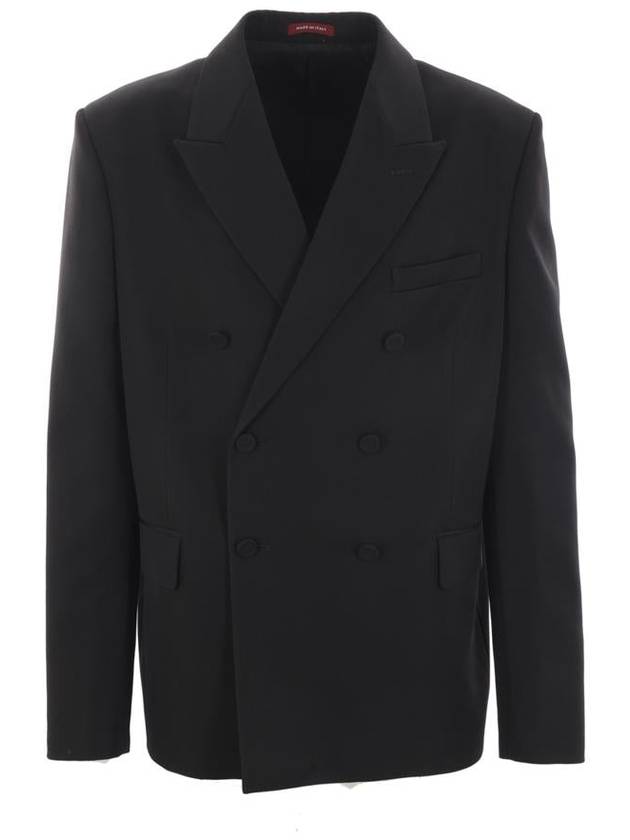 Round Interlocking G Button Wool Suit Black - GUCCI - BALAAN 2