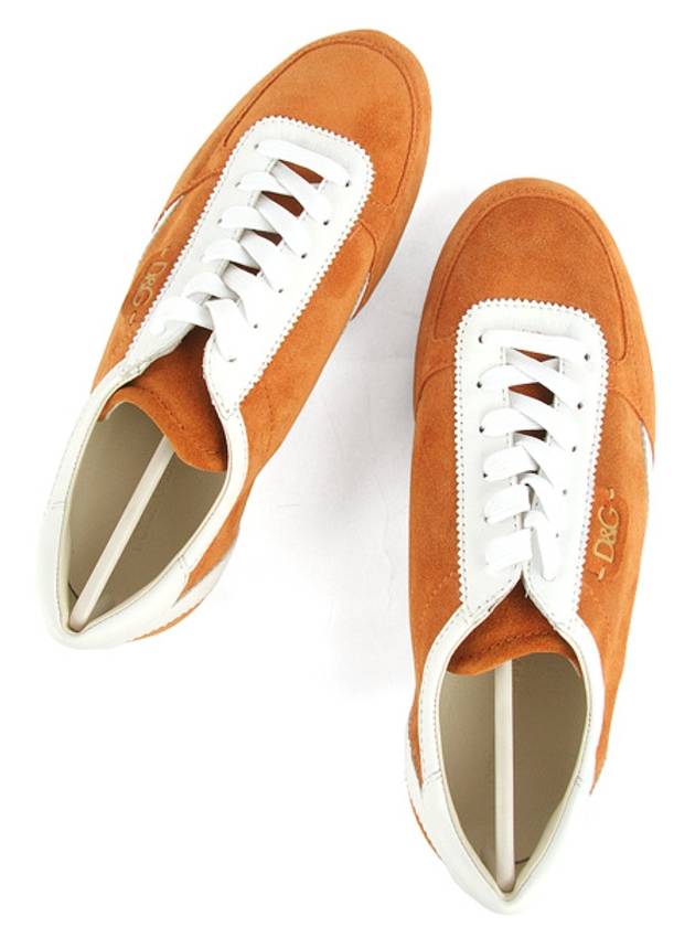 Suede Low Top Sneakers Orange - DOLCE&GABBANA - BALAAN 4