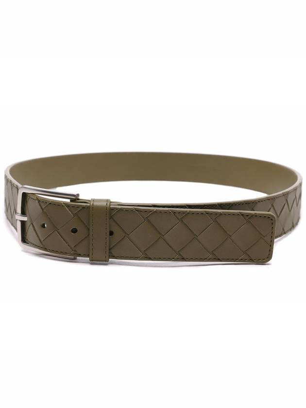 Intrecciato Leather Belt Mud - BOTTEGA VENETA - BALAAN 5