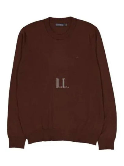 Men's Keane Crew Neck Merino Sweater Bitter Chocolate - J.LINDEBERG - BALAAN 2