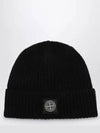 Logo Knit Beanie Black - STONE ISLAND - BALAAN 2