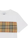 Kids Vintage Check Panel Short Sleeve T-Shirt White - BURBERRY - BALAAN 6