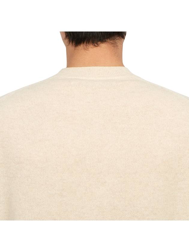 Face Patch Crew Neck Knit Top Cream - ACNE STUDIOS - BALAAN 8