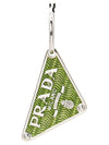 Women's Triangle Logo Earrings Green - PRADA - BALAAN 3