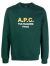 Logo Print Cotton Sweatshirt Green - A.P.C. - BALAAN 2