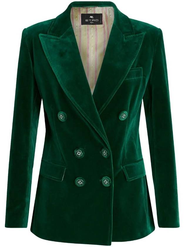 velvet long sleeve double breasted blazer 121800551 - ETRO - BALAAN 1